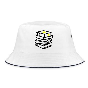 Stack of Books Star Fantasy Reading Book Club - Bucket Hat - white/navy - Front