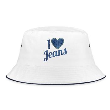J’adore les jeans vintage design avec le cœur - Bob - blanc/marine - Devant