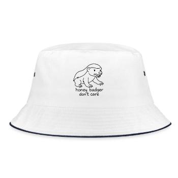 Honigdachs Humor Illustration - Bucket Hat - Weiß/Navy - Vorne