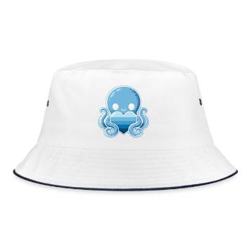 Pieuvre Cœur Bleu - Bob - blanc/marine - Devant