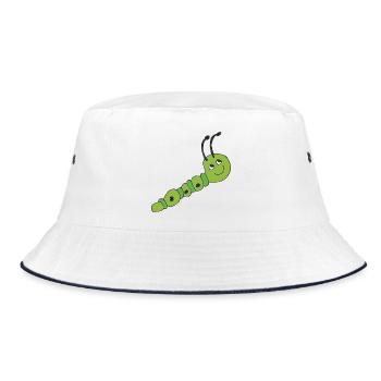 raupe - Bucket Hat - Weiß/Navy - Vorne