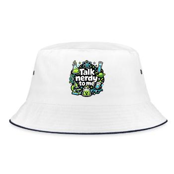 Talk Nerdy to Me Design - Bucket Hat - white/navy - Front