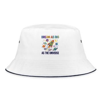 Dream So Big Than The Universe Kids Space - Bucket Hat - Weiß/Navy - Vorne