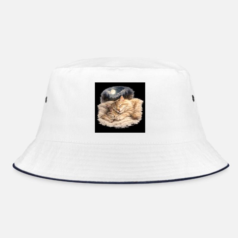 Mama-Katze schläft mit ihrem Kind Bucket Hat
