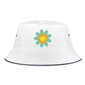Cadeau hippie à motifs floraux des années 70 - Bob - blanc/marine - Devant