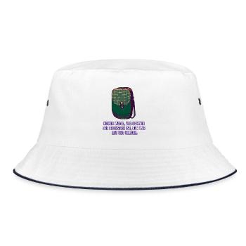Rucksack - Bucket Hat - Weiß/Navy - Vorne
