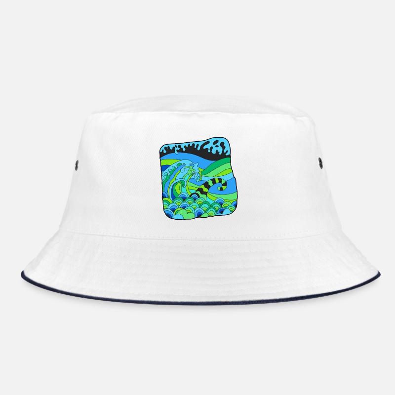 Green Deco Waves Bucket Hat