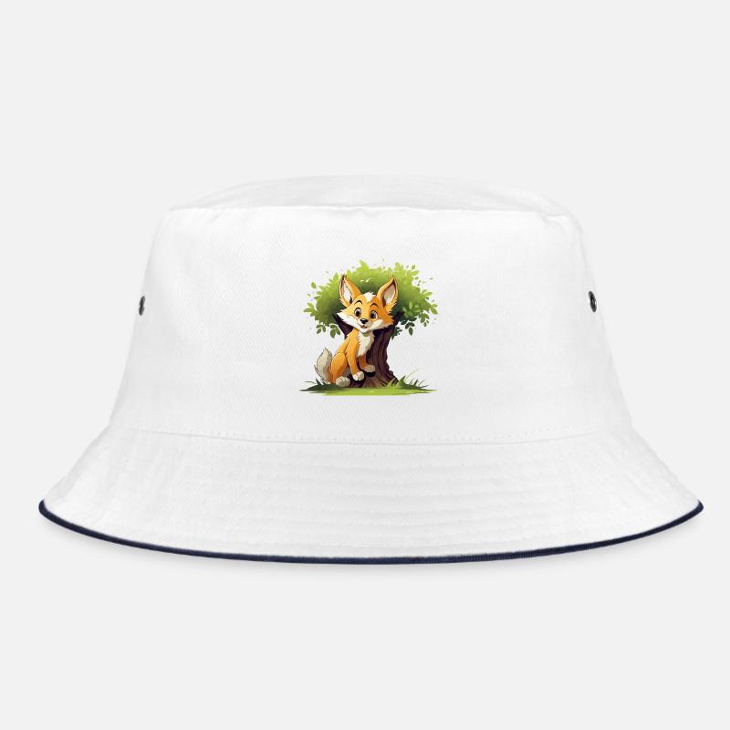 Fröhlicher Waldfuchs unter Baum Bucket Hat