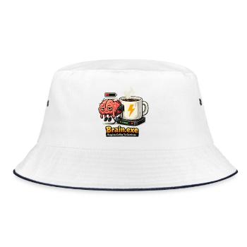 Coffee-driven brain - Bucket Hat - white/navy - Front
