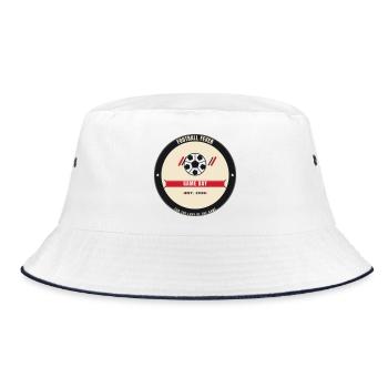 Football Fever 2026 — Vintage Soccer Emblem - Bucket Hat - white/navy - Front