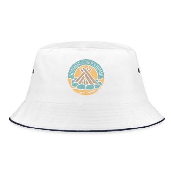 Summer Camp Champ Lustig Kinder Outdoor Abenteuer - Bucket Hat - Weiß/Navy - Vorne