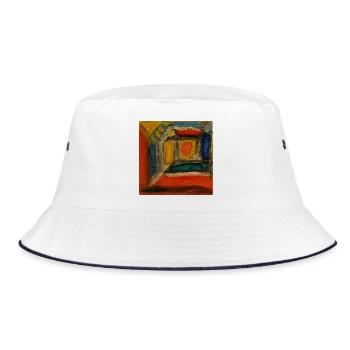 Colored Interior Fragment - Bucket Hat - white/navy - Front