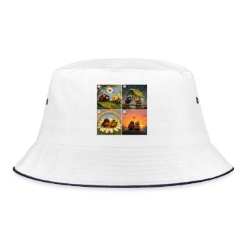 Ladybug und Bee: Ein süßer erster Moment - Bucket Hat - Weiß/Navy - Vorne