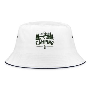 Camping, tente d’aventure en plein air en montagne - Bob - blanc/marine - Devant