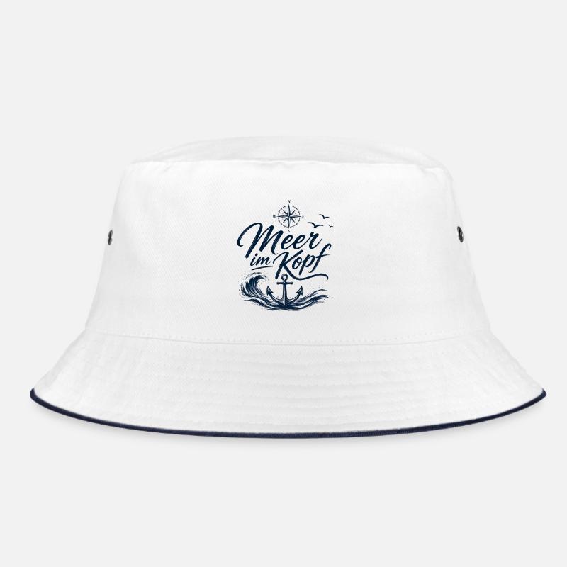 Meer im Kopf- Maritime Mode mit Anker Bucket Hat