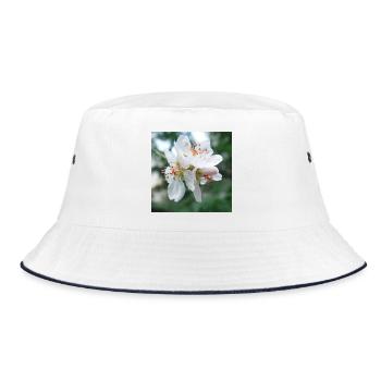 Almond Blossom Spring Look 02 - Bucket Hat - white/navy - Front
