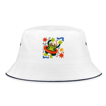 Summer Frog Fun - Bucket Hat - white/navy - Front