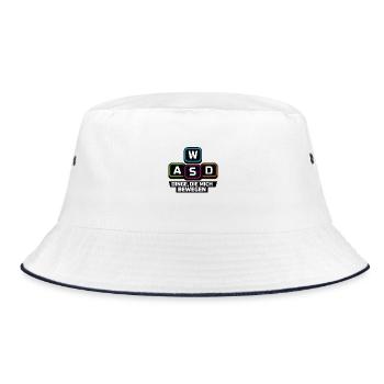 W A S D Dinge die mich bewegen PC Gamer - Bucket Hat - Weiß/Navy - Vorne