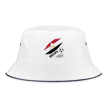 Ägypten Fußball Ägypten Fußball Fan Trikot - Bucket Hat - Weiß/Navy - Vorne