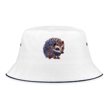 Igel Bunt - Bucket Hat - Weiß/Navy - Vorne