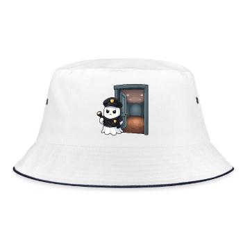Ghost policeman in search of clues - Bucket Hat - white/navy - Front