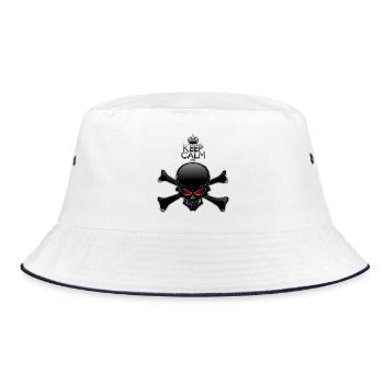 Keep Calm Or Die Black Skull - Bucket Hat - white/navy - Front