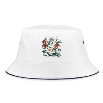 Drache Fantasy Geschenk Fantasie - Bucket Hat - Weiß/Navy - Vorne