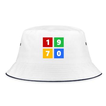 1970 - Bucket Hat - white/navy - Front