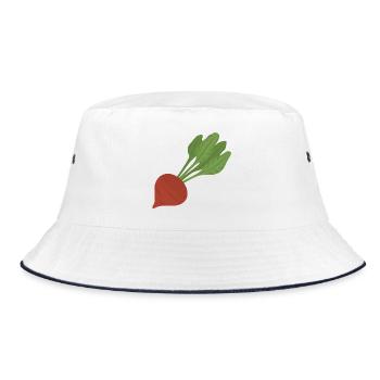 Beetroot Botanical Art - Bucket Hat - white/navy - Front