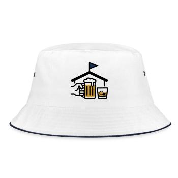 Hole 19 Clubhouse Beer Golf Club Men's Excursion - Bucket Hat - white/navy - Front