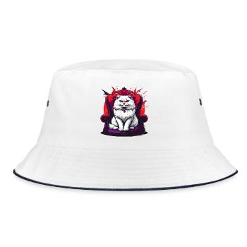 Cat on Chair Gothic Style - Bucket Hat - white/navy - Front