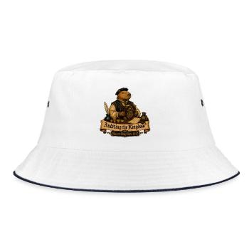 Auditing the Kingdom – Royal Accountant Capybara - Bucket Hat - white/navy - Front