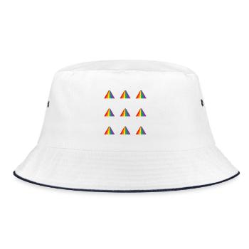Rainbow Pyramid Pattern - Bucket Hat - white/navy - Front
