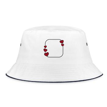 Heart Frame - Bucket Hat - white/navy - Front