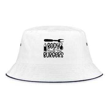 Body built by Burgers - Bucket Hat - Weiß/Navy - Vorne