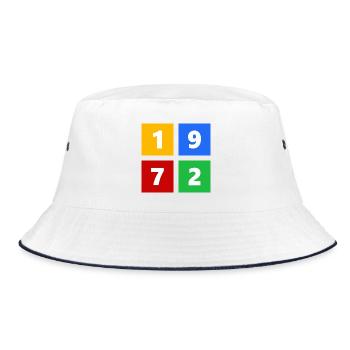1972 - Bucket Hat - white/navy - Front