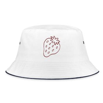 Art au trait minimaliste fraise - Bob - blanc/marine - Devant