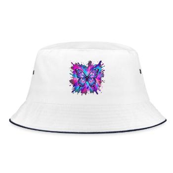 Butterfly - Bucket Hat - white/navy - Front