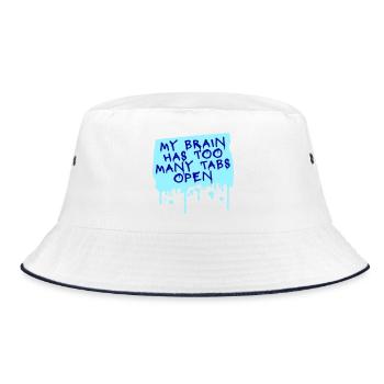 My Brain Has Too Many Tabs Open Lustig Grübeln - Bucket Hat - white/navy - Front