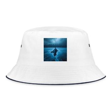 Pęknięty Lód – Samotność na Krawędzi - Bucket Hat - white/navy - Front