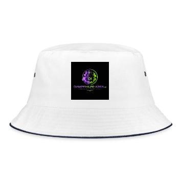 Dampfhilfe Area Neon Logo - Bucket Hat - Weiß/Navy - Vorne