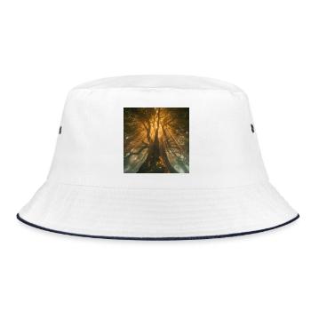 Der heilige Baum – Der mystische Baum des Lebens - Bucket Hat - Weiß/Navy - Vorne