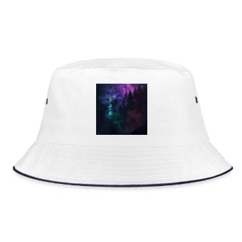 Der Geist des Waldes – surreale Melancholie - Bucket Hat - Weiß/Navy - Vorne