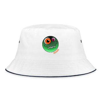 KRÖKÖDÖL - das verpeilte Kroko-Monster - Bucket Hat - Weiß/Navy - Vorne
