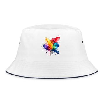 Paint Splash Explosion - Bucket Hat - white/navy - Front
