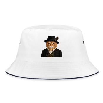 Chat de la Forêt-Noire en costume traditionnel - Bob - blanc/marine - Devant