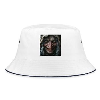 The Face of the Witch – A Terrifying Folk Horror - Bucket Hat - white/navy - Front
