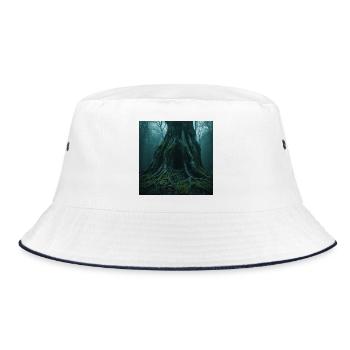 Ancient Oak – Entrance to the Underworld - Bucket Hat - white/navy - Front