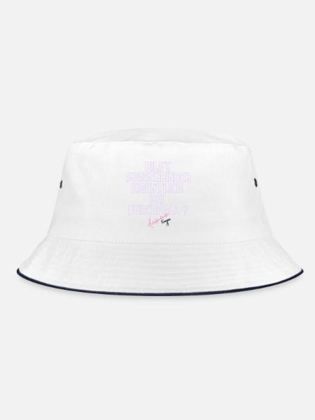 Durchfall Humor Neontext - Bucket Hat - Weiß/Navy - Vorne