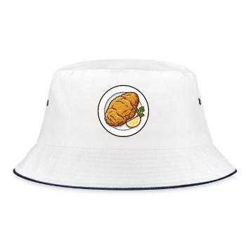 Schnitzel always works | with lemon and parsley - Bucket Hat - white/navy - Front